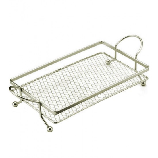 Bandeja 35cm Por 17cm Para Bancada Cromo Fosco Em Aço Galvanizado